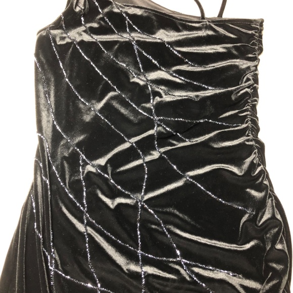 Joseph Ribkoff Couture Black Velvet With Glass Bead Embroidery Long Gown - Picture 8 of 10